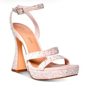 MADDEN GIRL ZANEE Women's Platform Heel Ankle Strap Sandals Petal Pink Size 8.5
